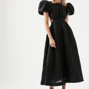 Aje Patina Lace Midi dress, black, US 4, AU 8